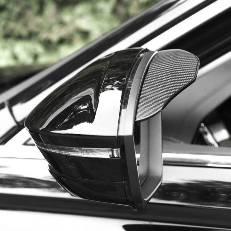2PCS Carbon Fiber Rearview Mirror Rain Visors