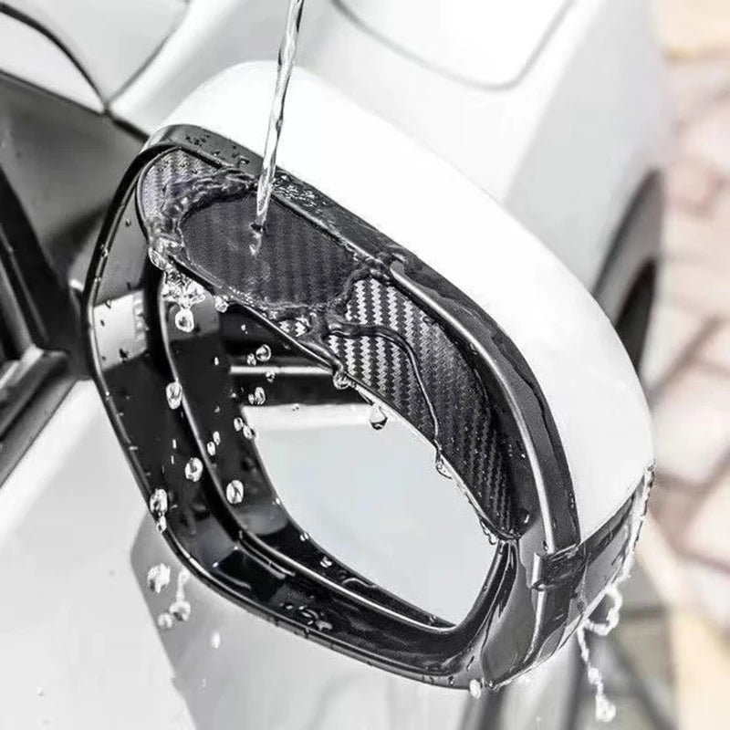2PCS Carbon Fiber Rearview Mirror Rain Visors
